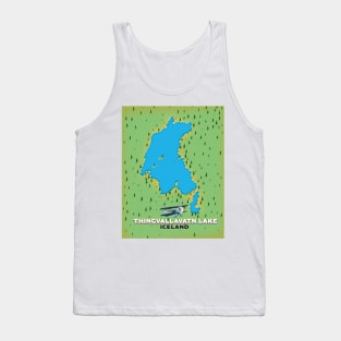 Thingvallavatn lake Iceland travel map Tank Top